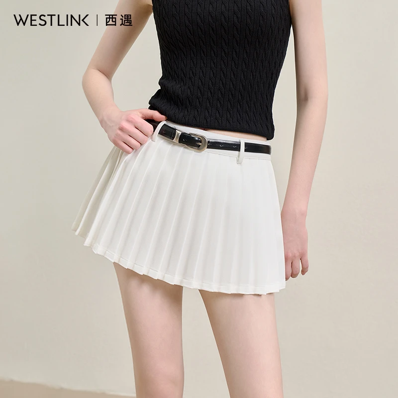 【优雅芭蕾风】甜酷设计感百褶裙女2025夏季防走光A字裙裤