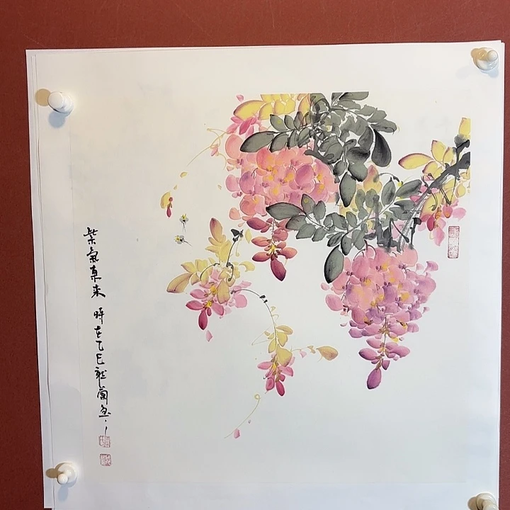 国画听兰老师花鸟