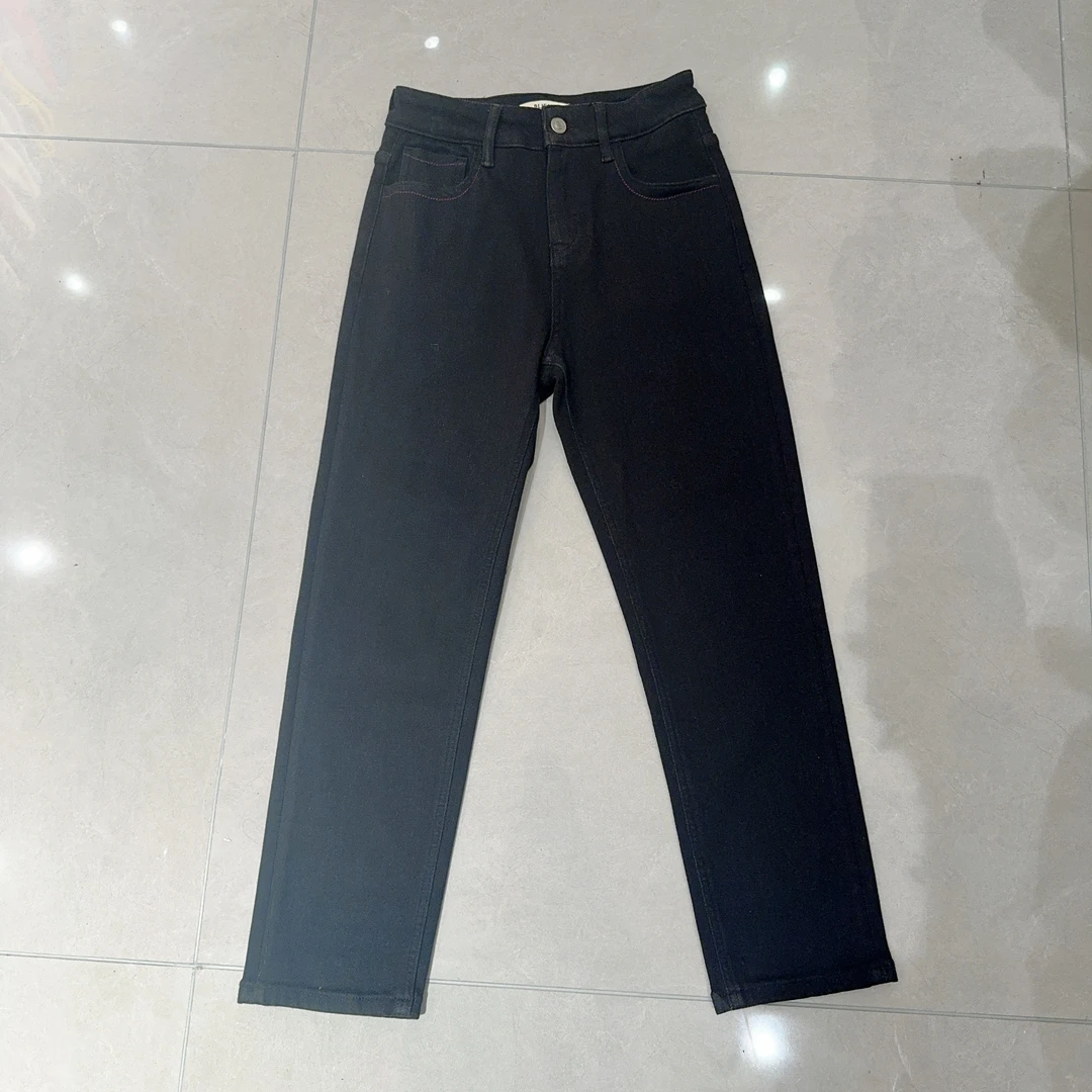 【MY SHAN】冬季新款加绒高弹修身遮肉显瘦百搭烟管裤牛仔裤53960