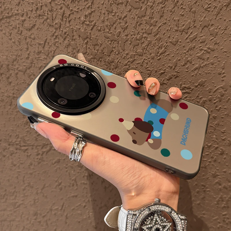 波点腊肠狗适用华为mate80promax手机壳80pro防滑70防摔60防磨ins