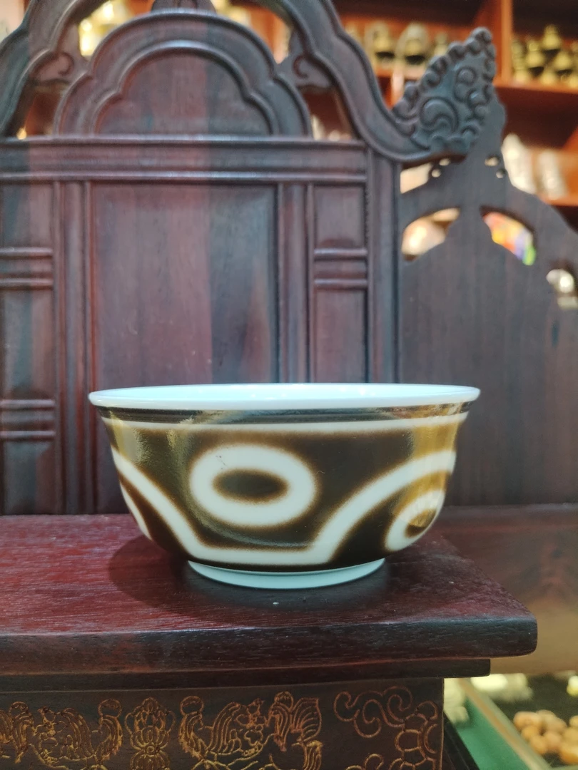 康索郎六眼吉祥福碗创意个性，小的直径9公分