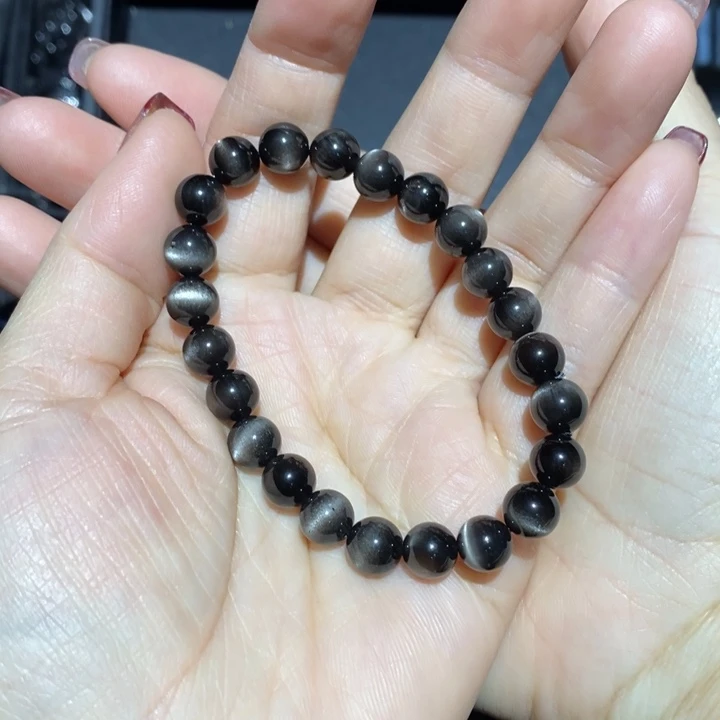 黑曜岩手链未镶嵌酱****酱