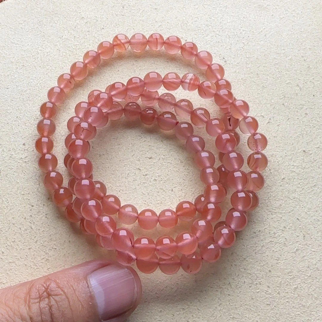 *****未镶嵌手链南红玛瑙樱花粉