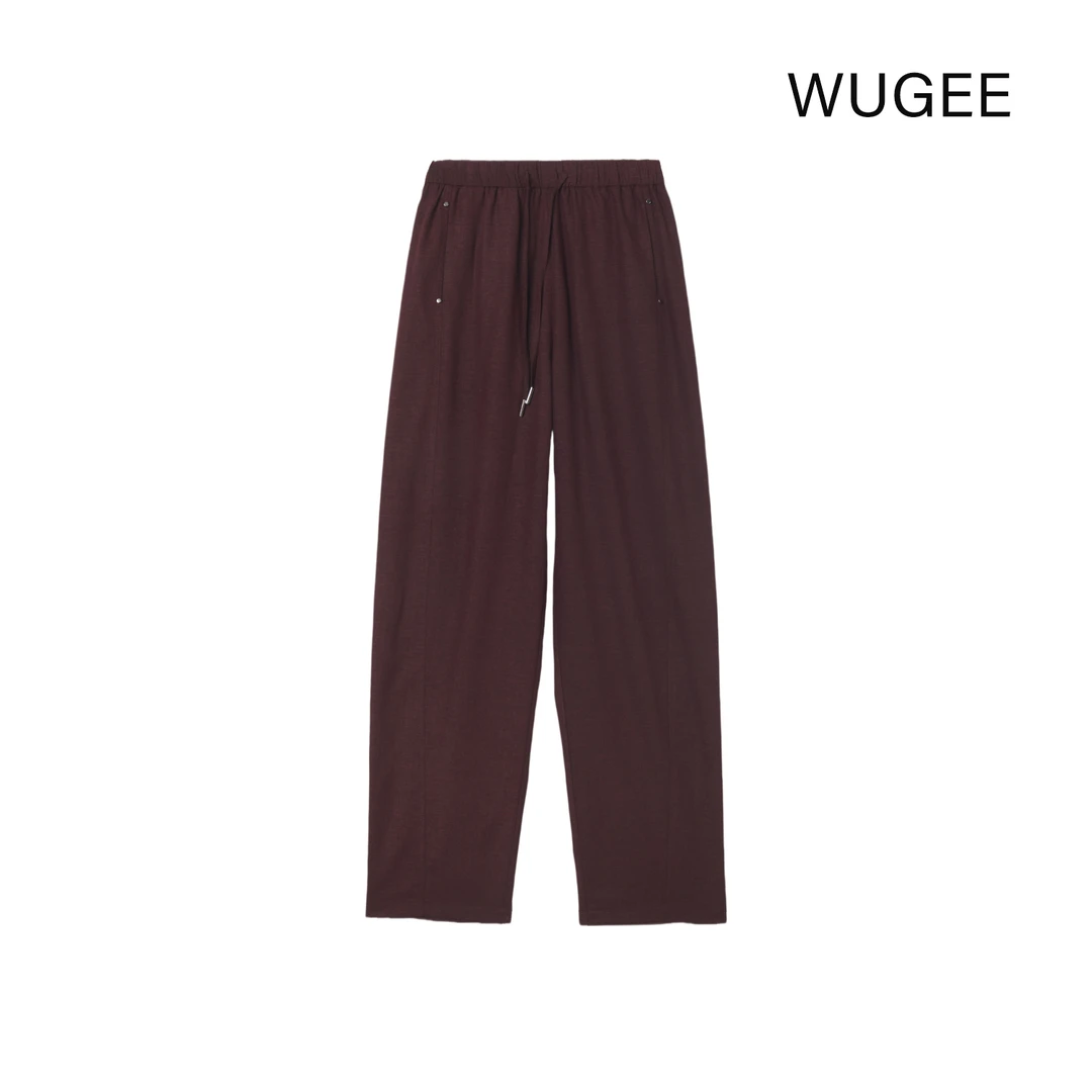 46【WUGEE】巨显瘦夏季休闲清凉时尚百搭简约垂感弯刀裤5509