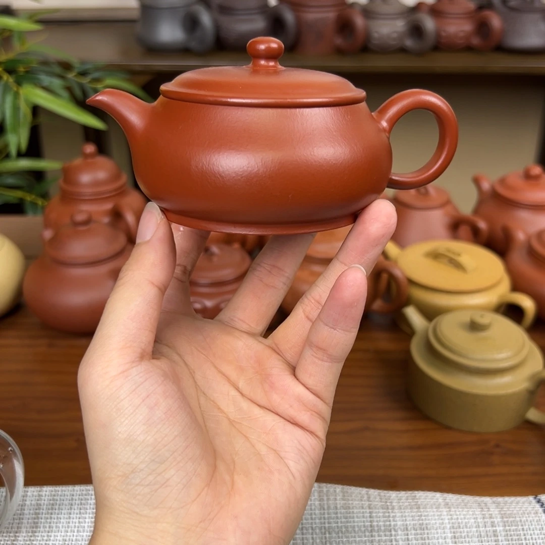 茶壶紫砂紫砂壶明炉壶朱泥140cc全手
