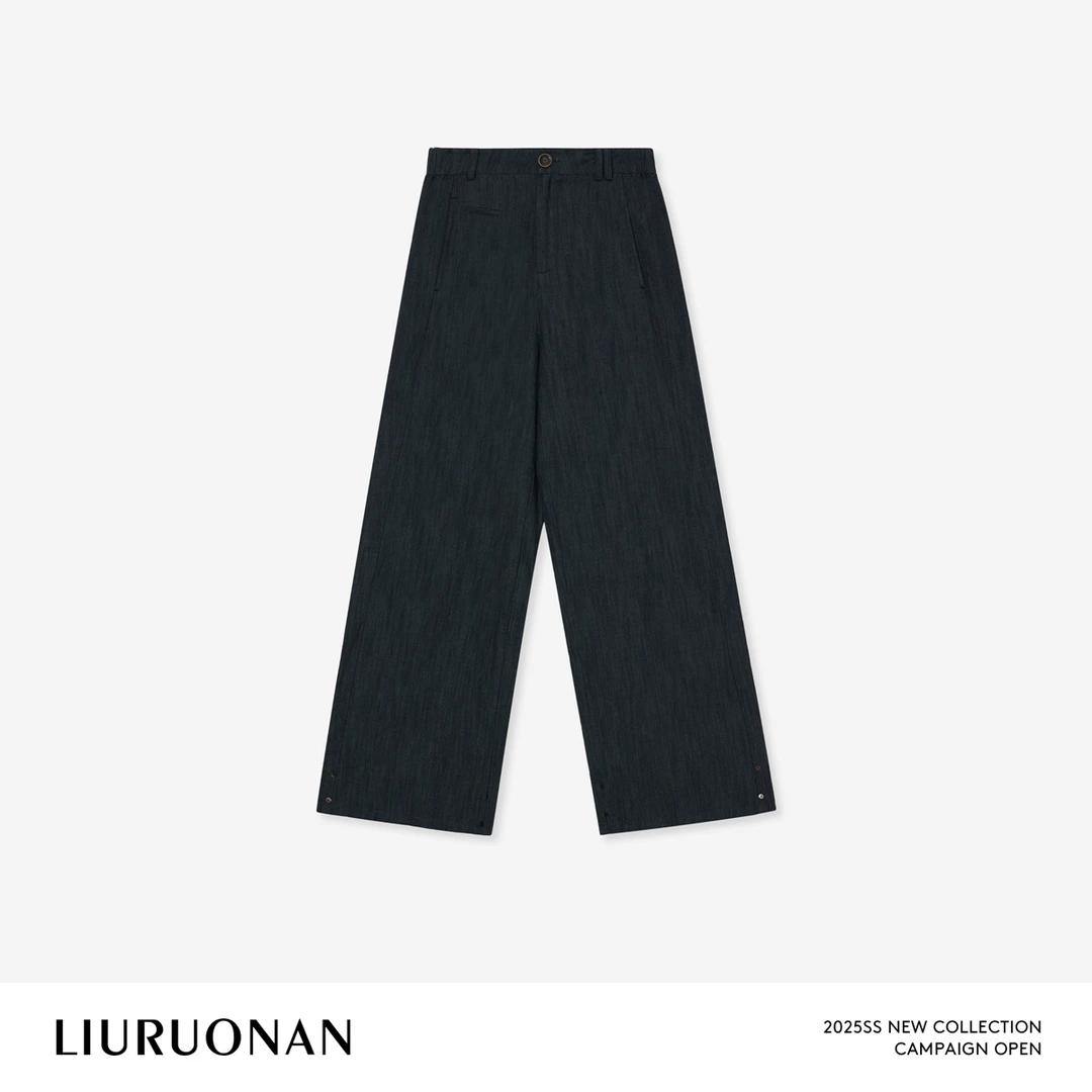 LIURUONAN 25SS【牛仔靴裤】极简纯色休闲舒适夏季高腰薄款百搭长裤