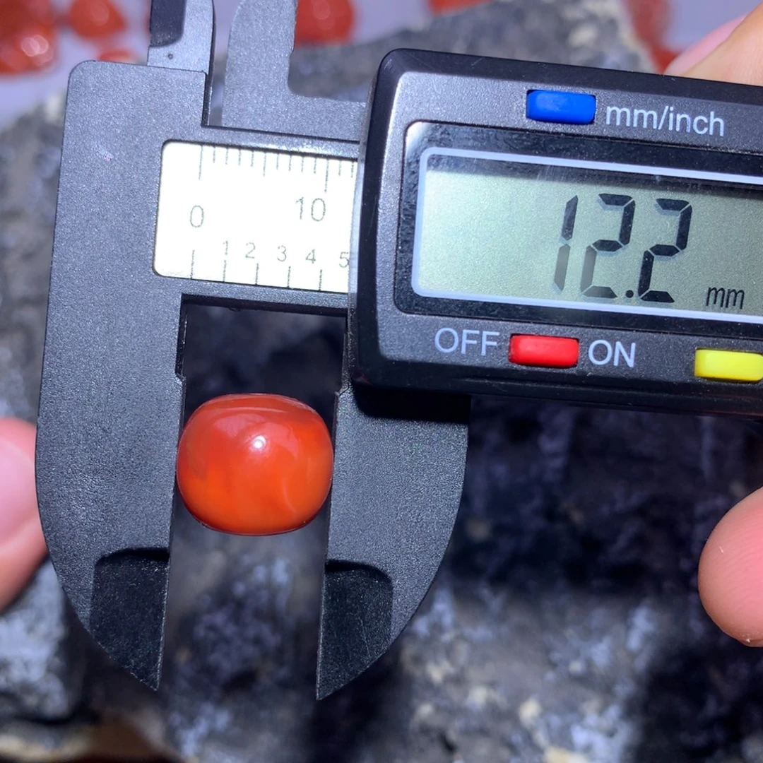 南红玛瑙未镶嵌火焰纹老型12×11