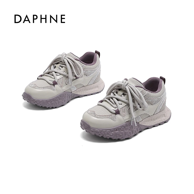 达芙妮厚底时尚休闲鞋女2026春季新款百搭圆头系带运动鞋德训鞋L