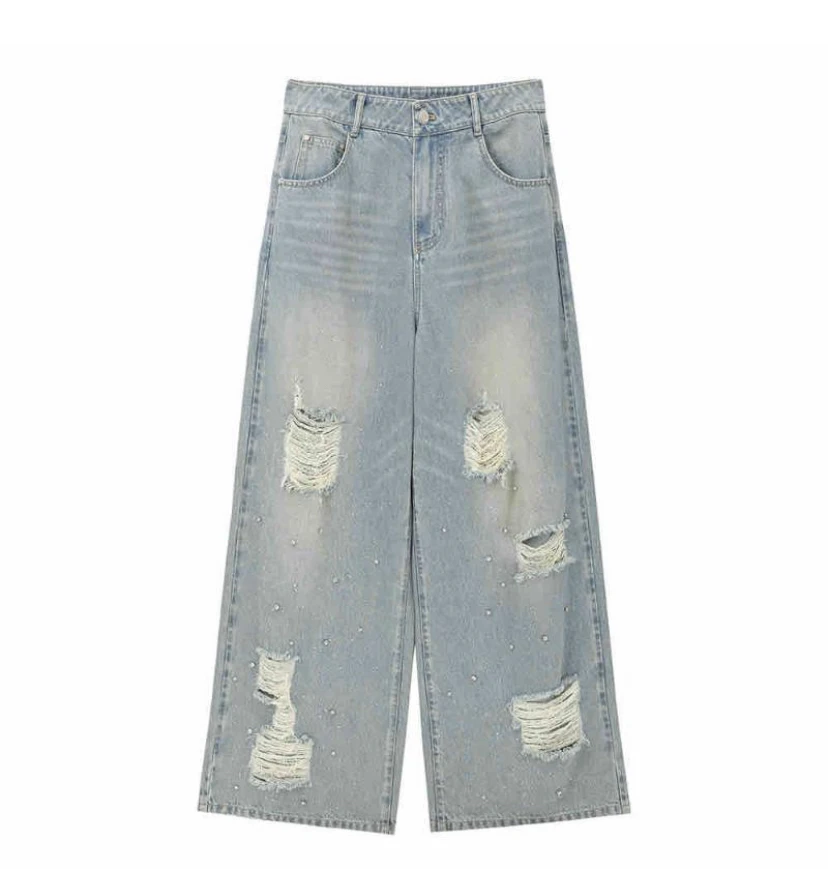 【SFF推荐】AVVENN25早春新款破洞牛仔裤简约时尚百搭5992衣服