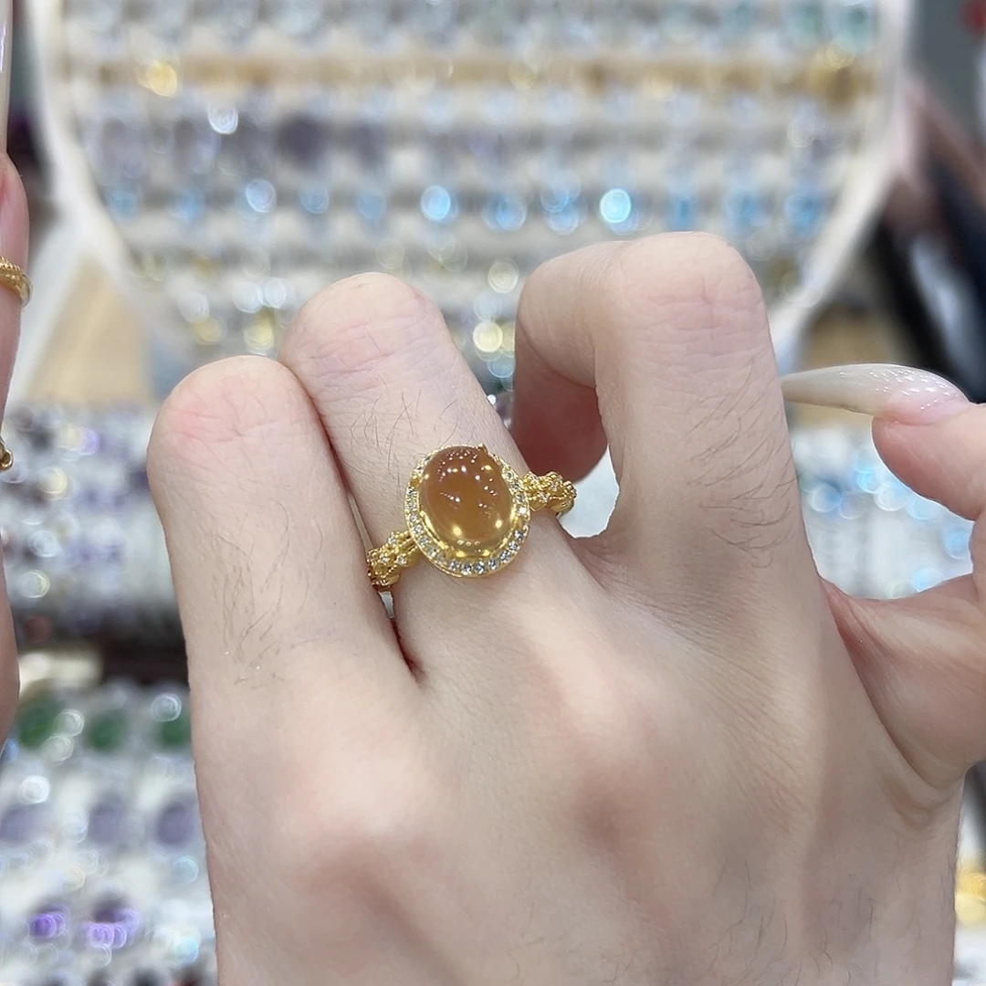 小****黄晶银S925镶嵌戒指