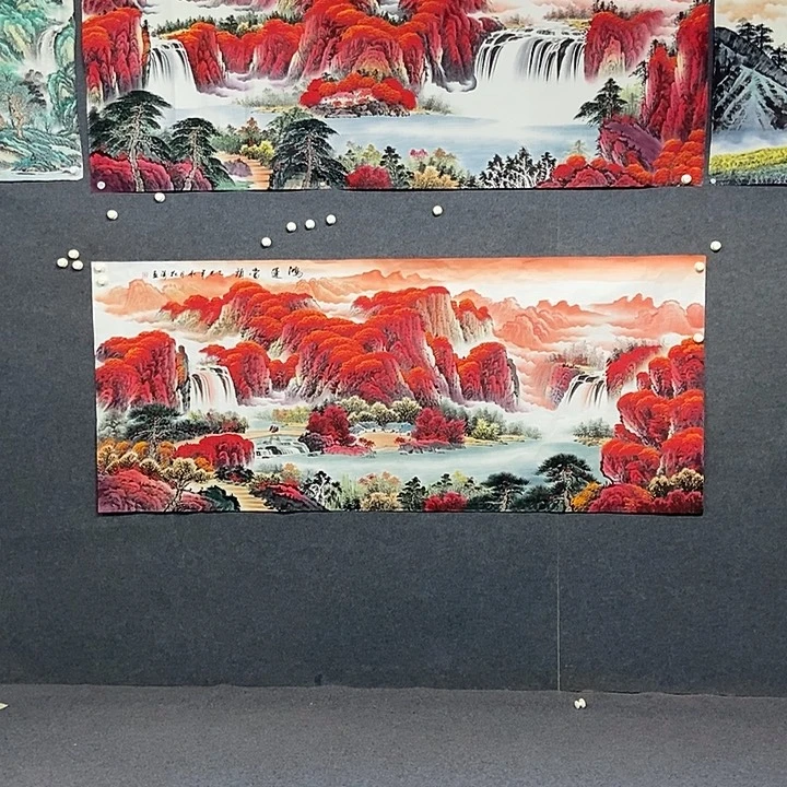 国画小八尺山水一副