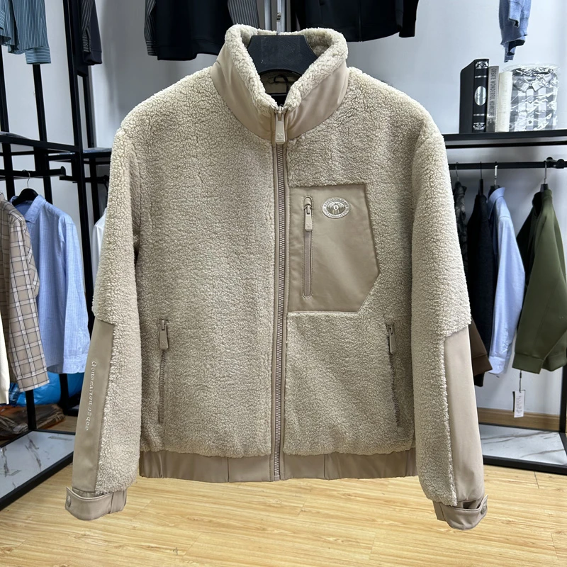 摇粒绒面料软糯亲肤保暖立领宽松鸭绒服秋冬羽绒外套 Y5T2093