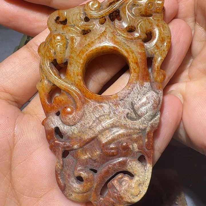 风***痕和田玉未镶嵌挂件