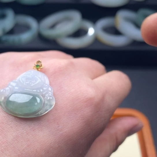 颈饰未镶嵌翡翠翡翠金扣头佛公