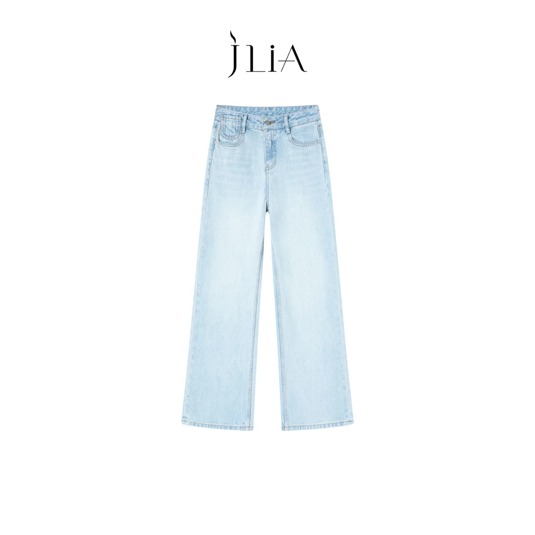 JLIA-浅蓝-微阔无弹牛仔裤 婕尼娅品牌.简约-A2系列
