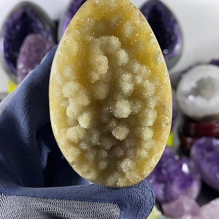 珠宝半成品紫晶未镶嵌软糖龙蛋