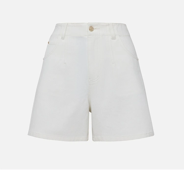 620A夏款女士纯色弹力春夏百搭秋季短裤高腰时尚直筒牛仔短裤