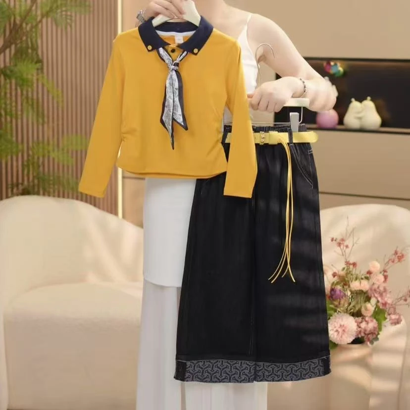 boboe/波波鹅女童秋季新款套装时尚百搭休闲上衣+裤子--Y5299