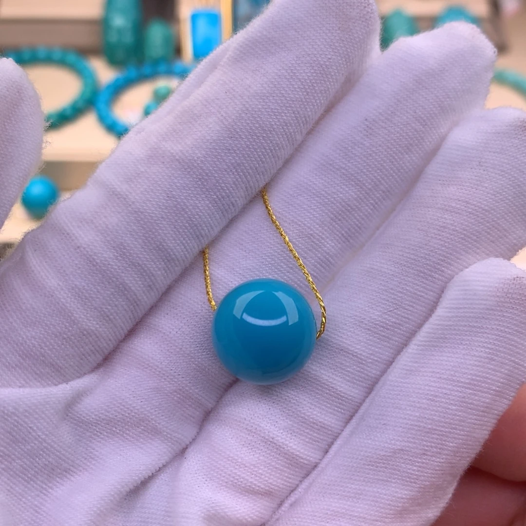 未镶嵌绿松石珠宝奇石14mm