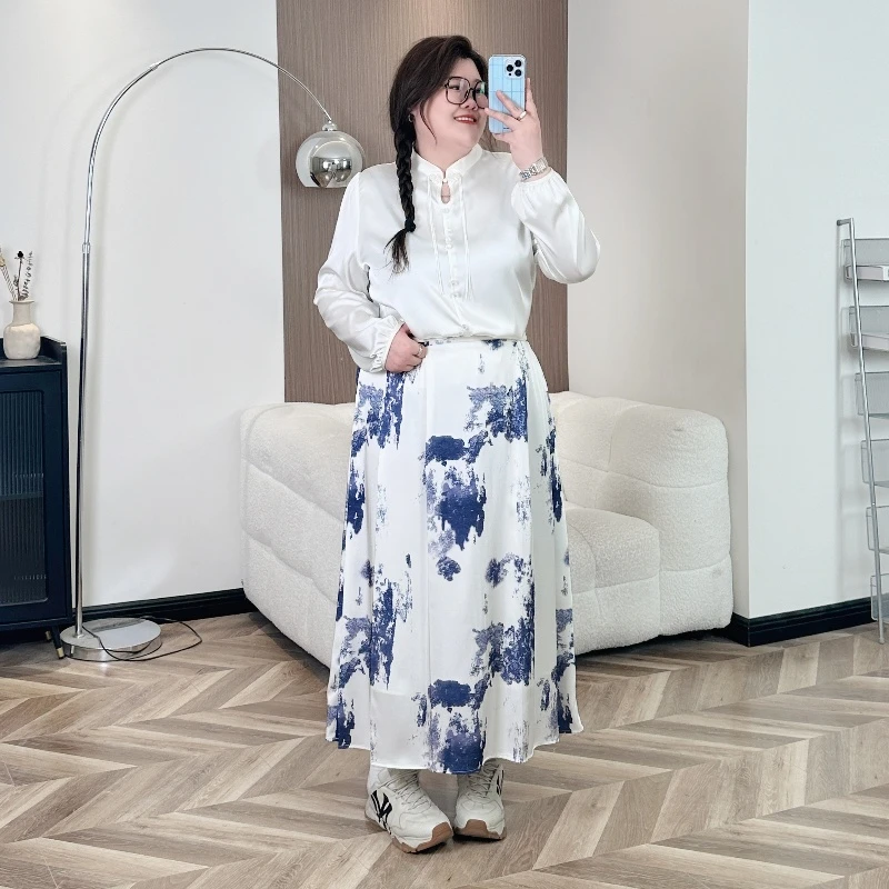 断码捡漏~椿山晓屺 / 水墨画马面裙套装8153花契