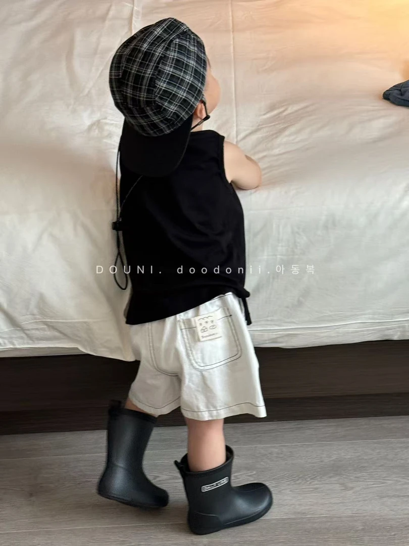 Doodonii豆泥 2025韩版夏季新款儿童白色短裤休闲百搭男女童中裤