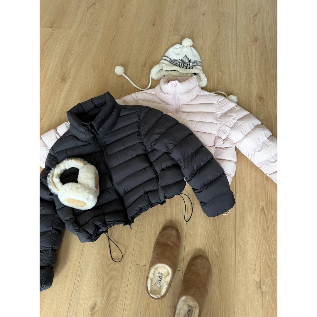 来自b0【面包羽绒服】抽绳款拉链高领短款90白鸭绒女装羽绒服【2525】