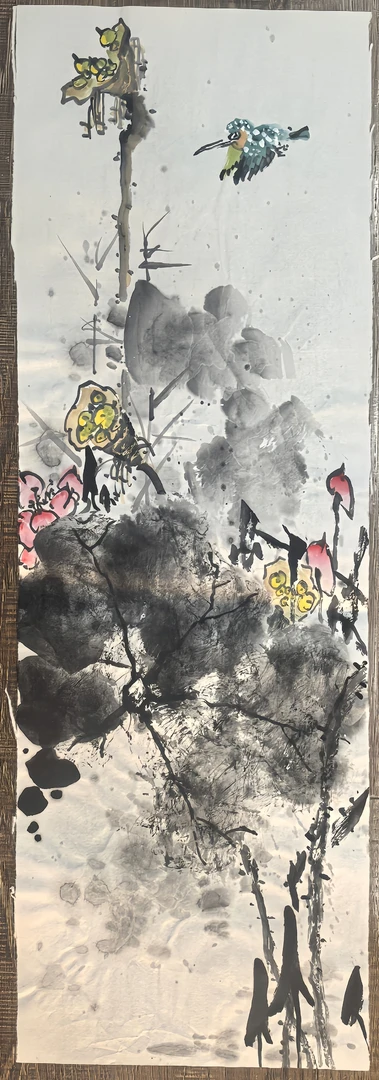 中国花鸟画-荷花，不裱，粉丝专买商品