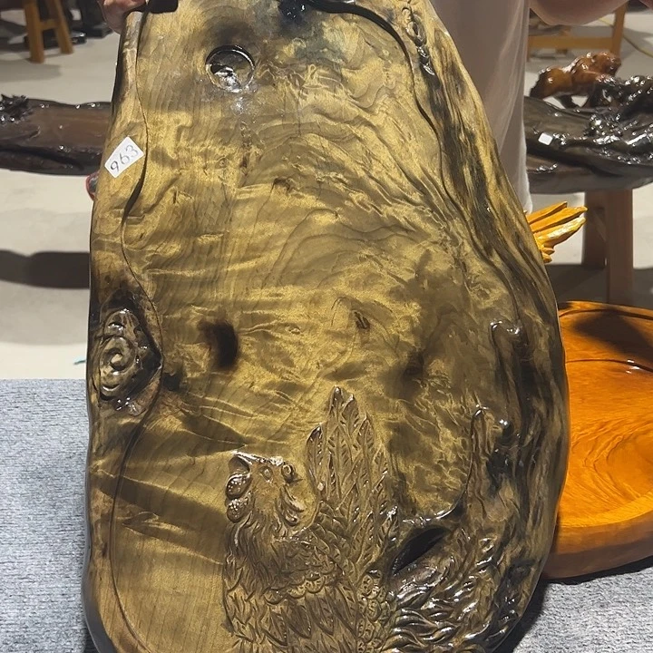 木浪**涯阴沉金丝楠木茶盘