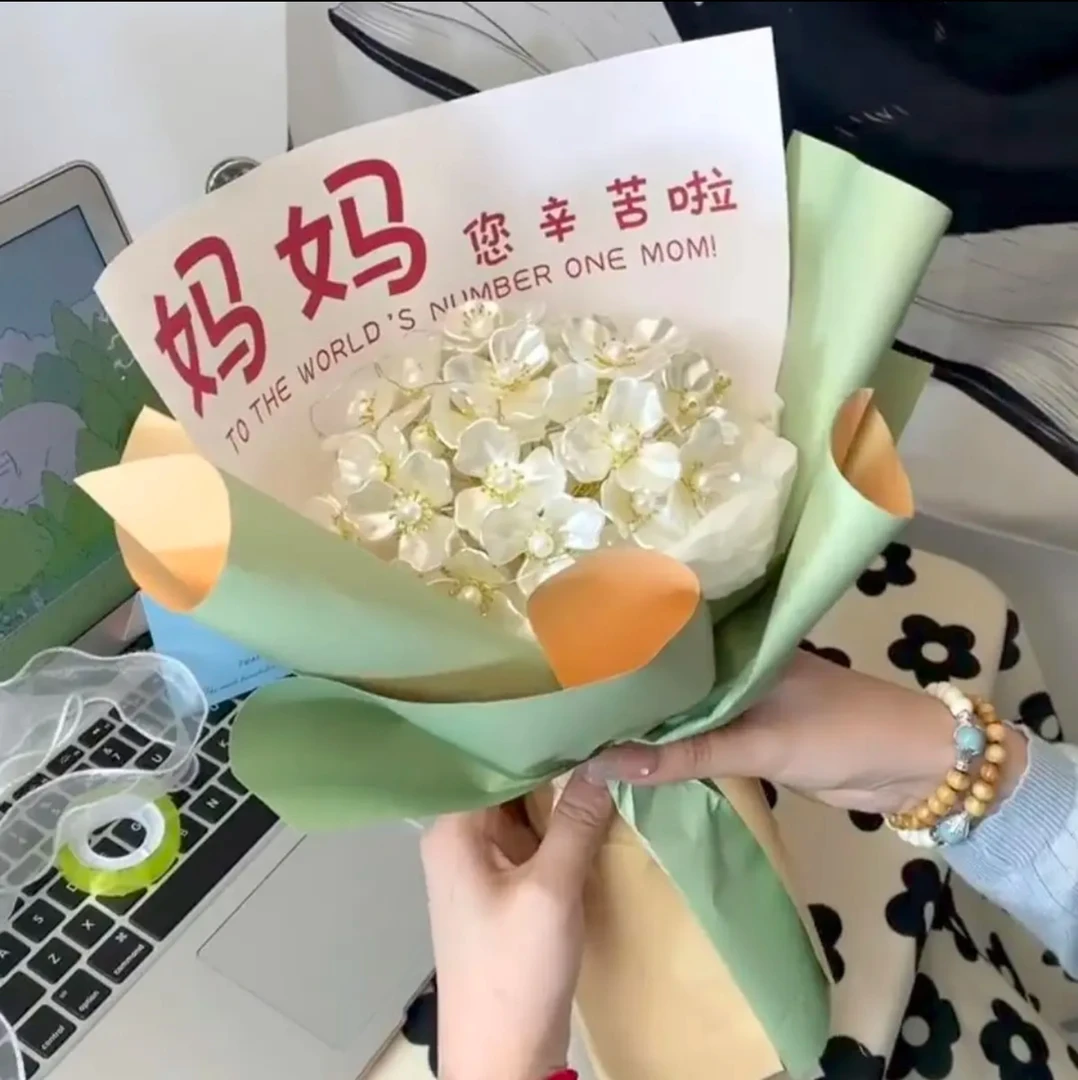 【CC】母亲节礼物diy玉兰花手捧花玫瑰花束材料包送妈妈女朋友玩具