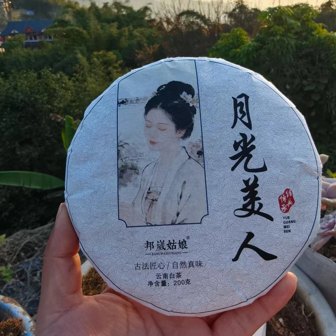 2024年邦崴高山日晒寿眉白茶200克饼