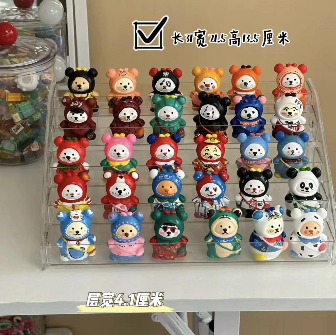 （公仔收纳架）五层公仔玩具手办收纳展架亚克力透明