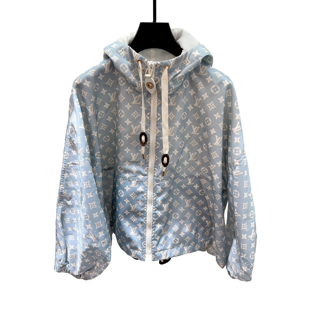 95新 LouisVuitton/路易威登 蓝色老花冲锋衣外套 34码/公36000