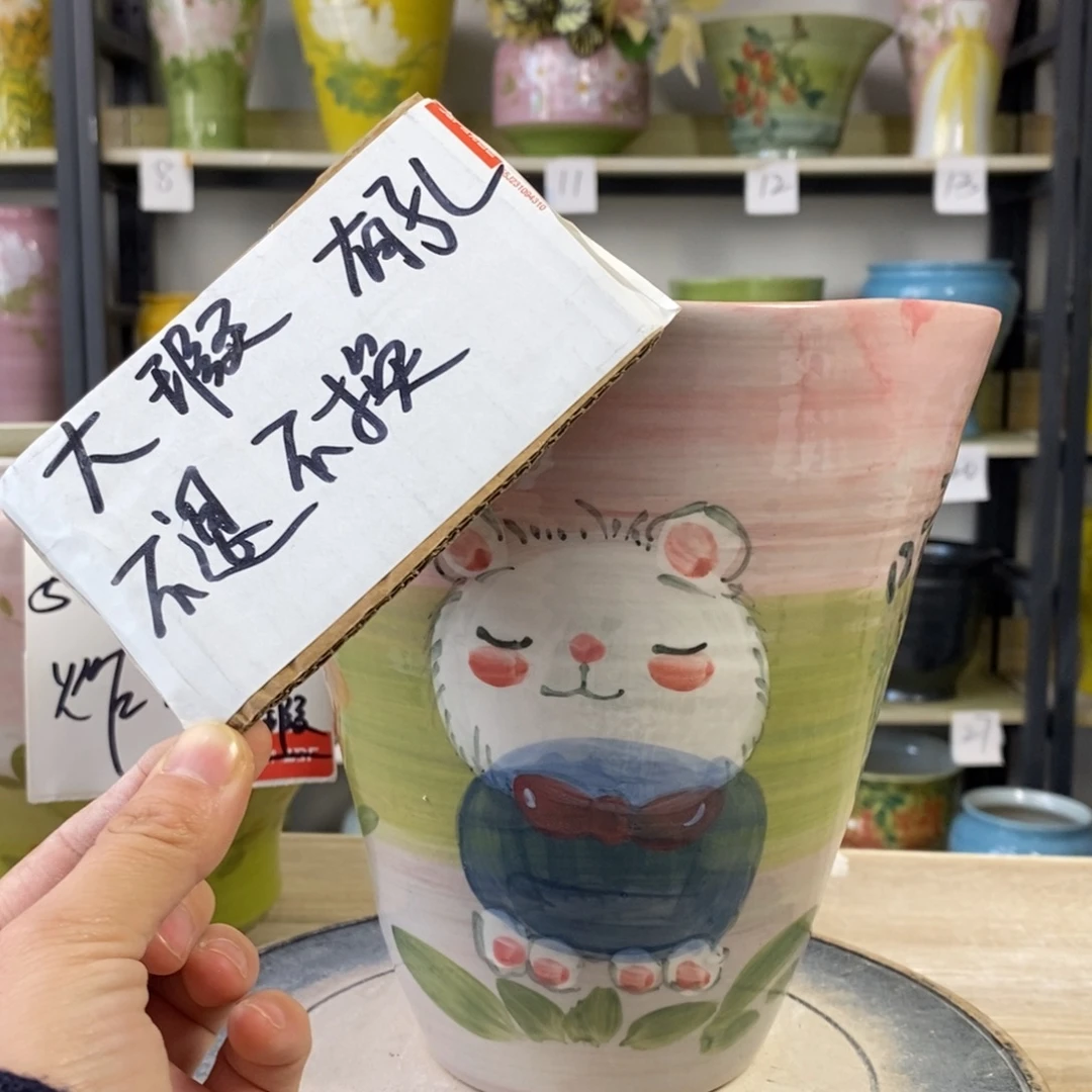 景德镇手工手绘陶瓷花盆