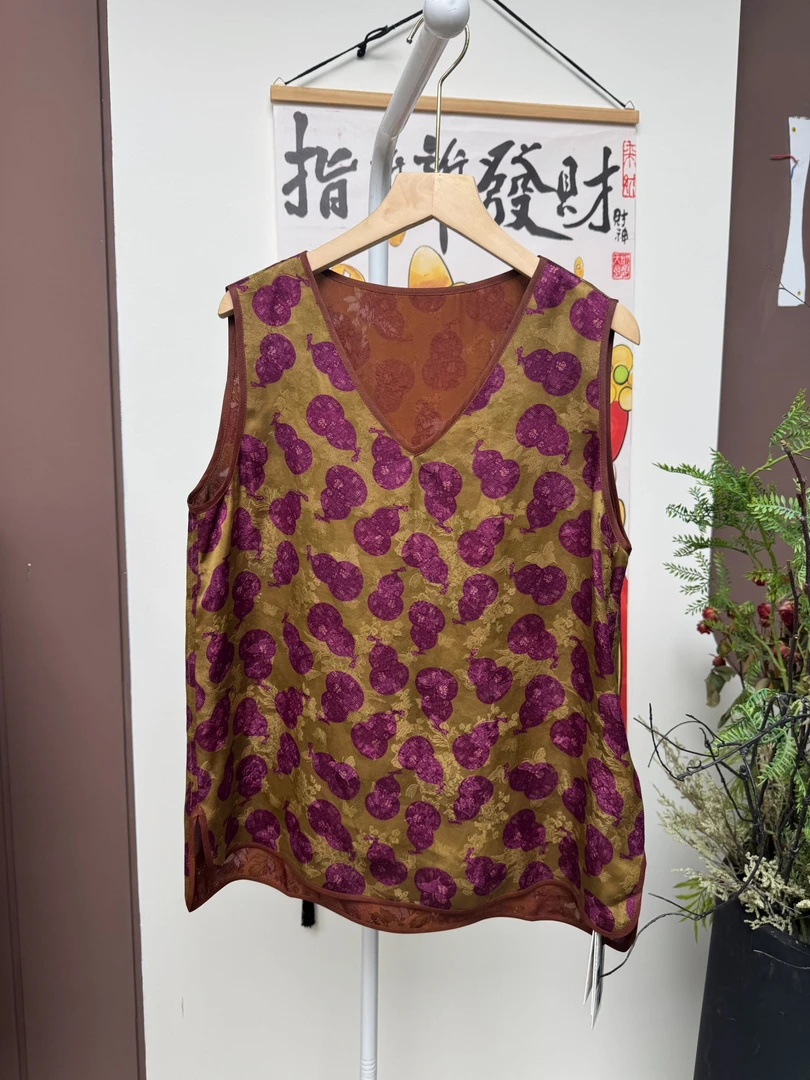 【专用链接】桑蚕丝宽松  背心 粉色葫芦 11172-799