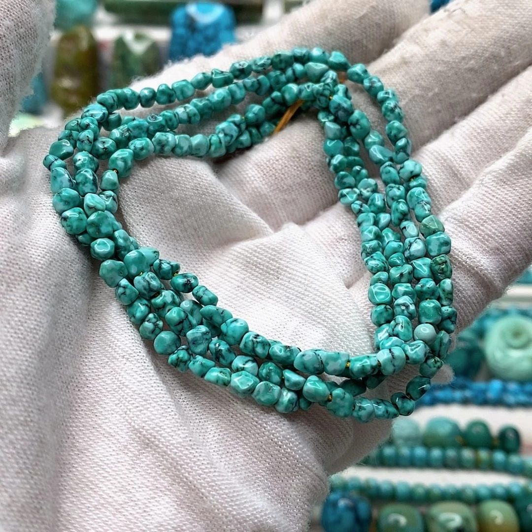 绿松石未镶嵌天然原矿 地大质检3.6mm