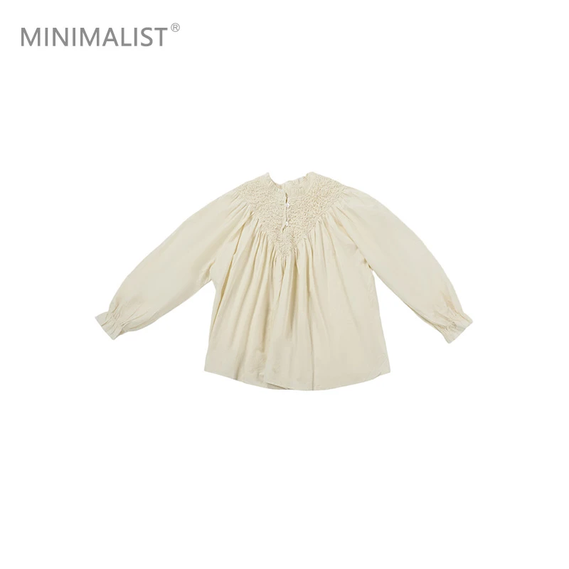 极限民《欣媛》春季法式温柔褶皱拼接设计感娃娃衬衫F5105F0801