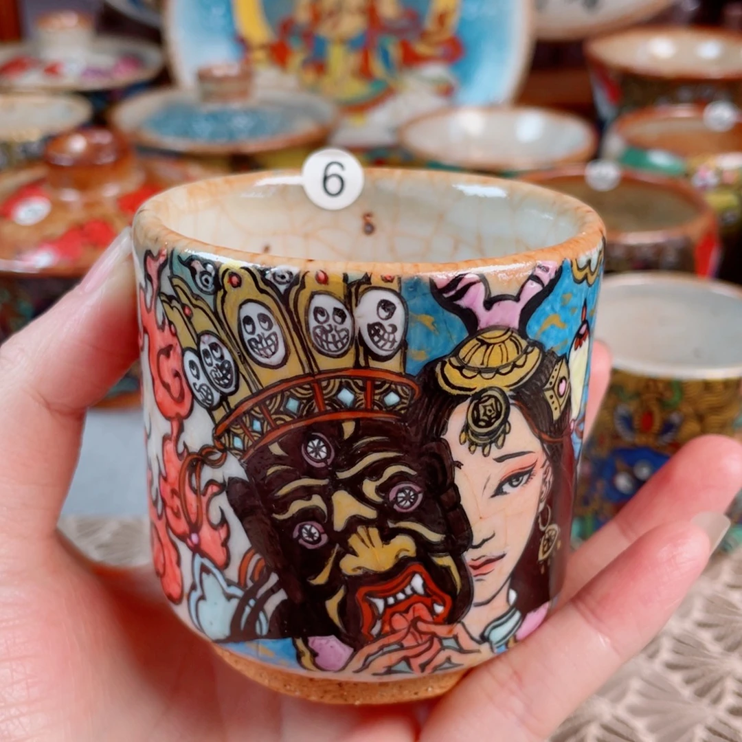 朱***励手绘扎吉拉姆杯子老粉