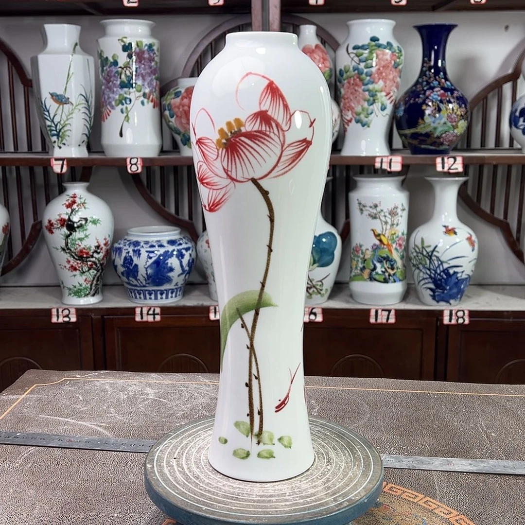 陶摆件景德镇陶瓷美荷花