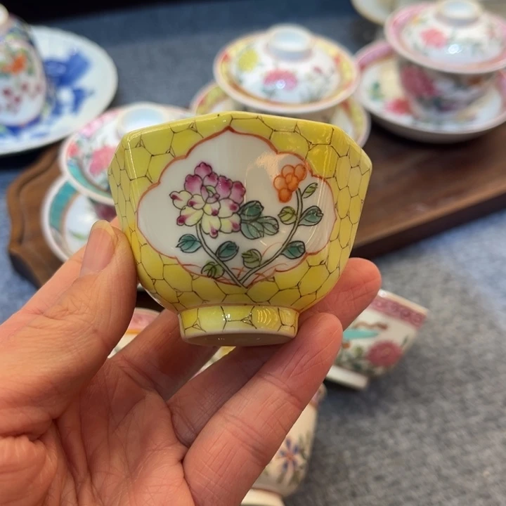 手绘茶杯盖碗陶瓷