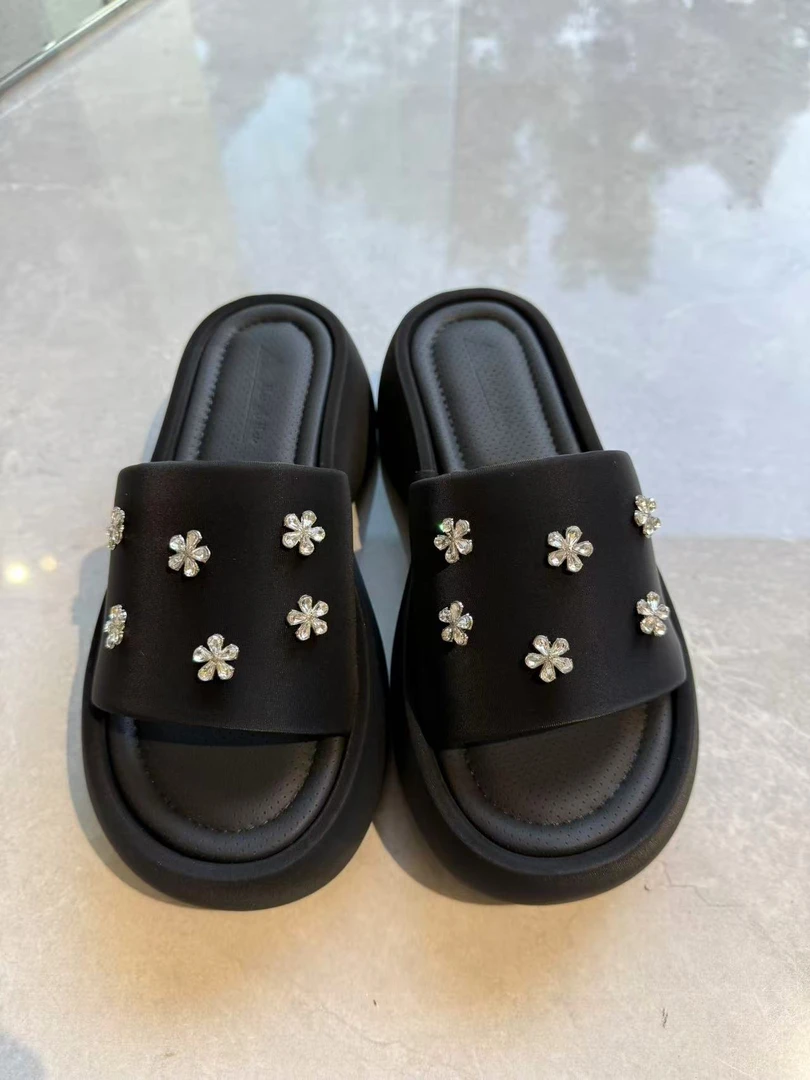 【济洲岛】1花朵厚底夏拖鞋小白鞋轻便休闲2025新款板鞋