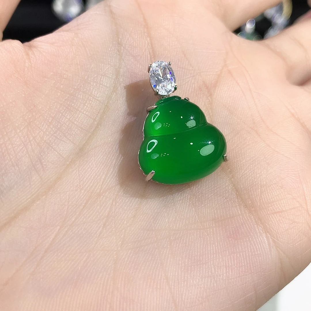 银S925镶嵌颈饰玛瑙/玉髓螺*粉