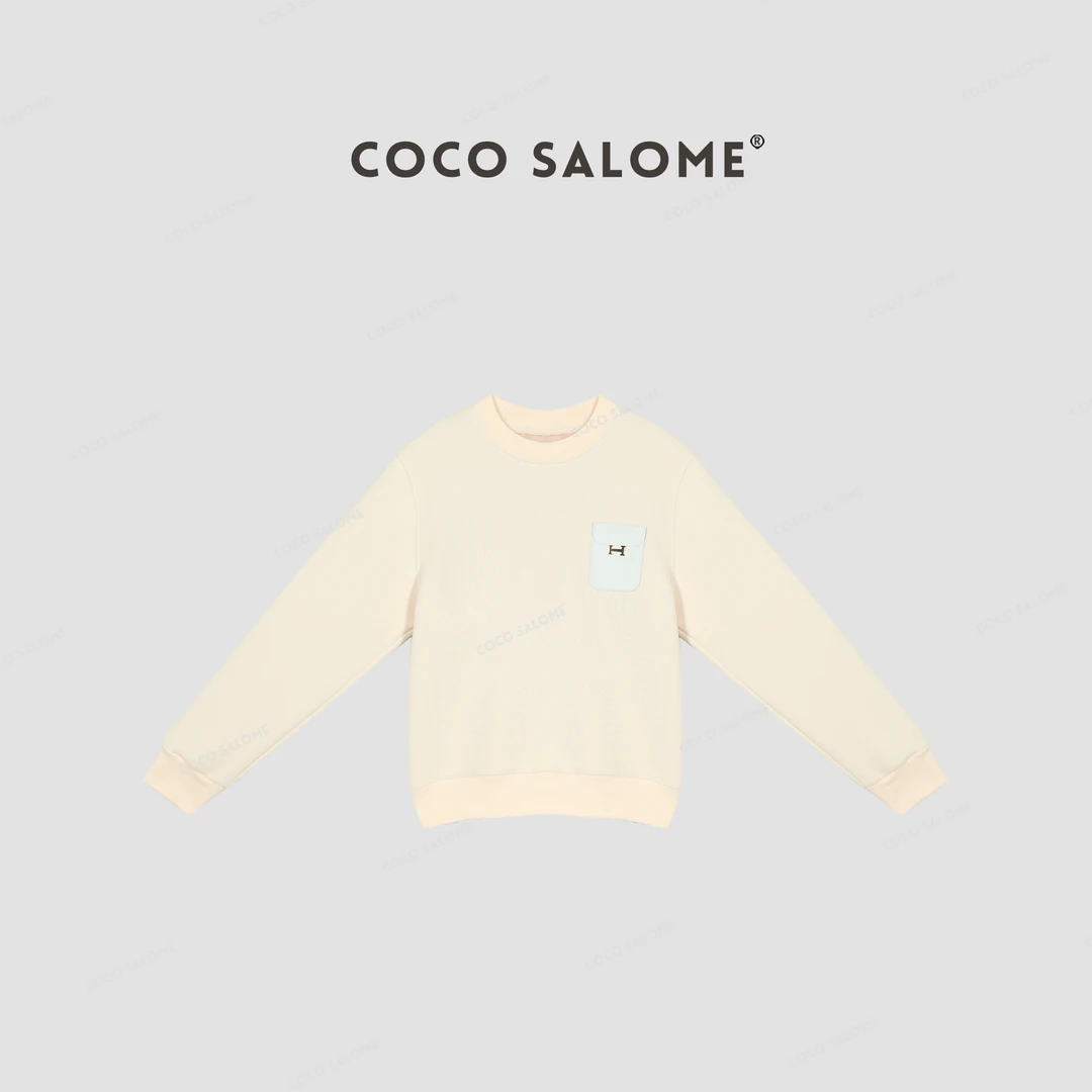 COCO SALOME｜韩彬彬"H卫衣"慕冬绒复合千岛羊毛蚕丝绒卫衣505S-15