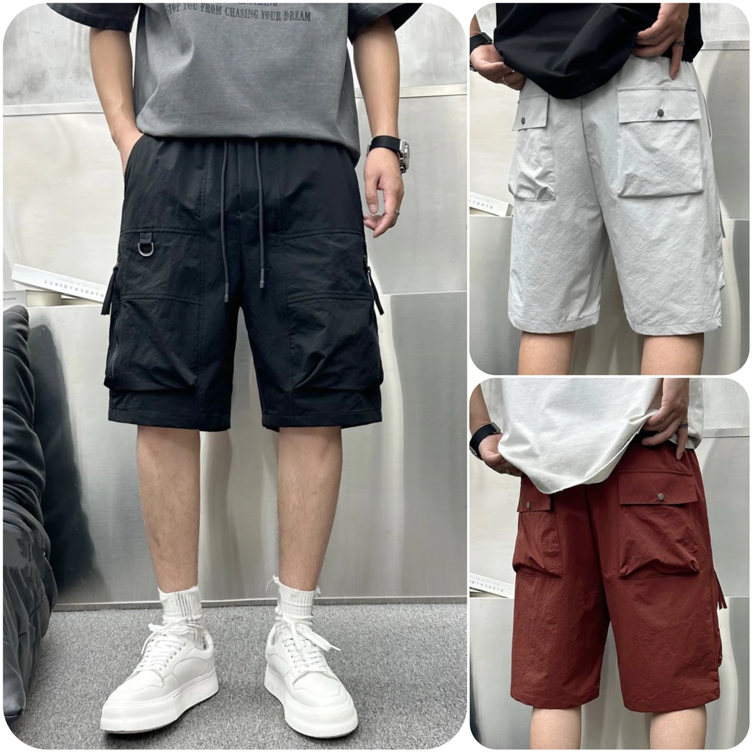 夏季工装短裤水洗五分裤速干短裤薄款男士多口袋中裤日系潮8508
