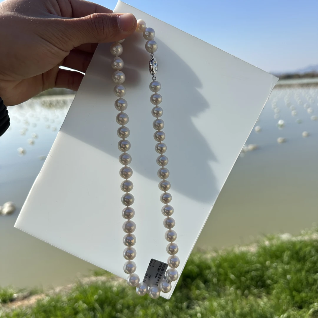 DX612大点位淡水爱迪生9-11mm极光项链珍珠满串