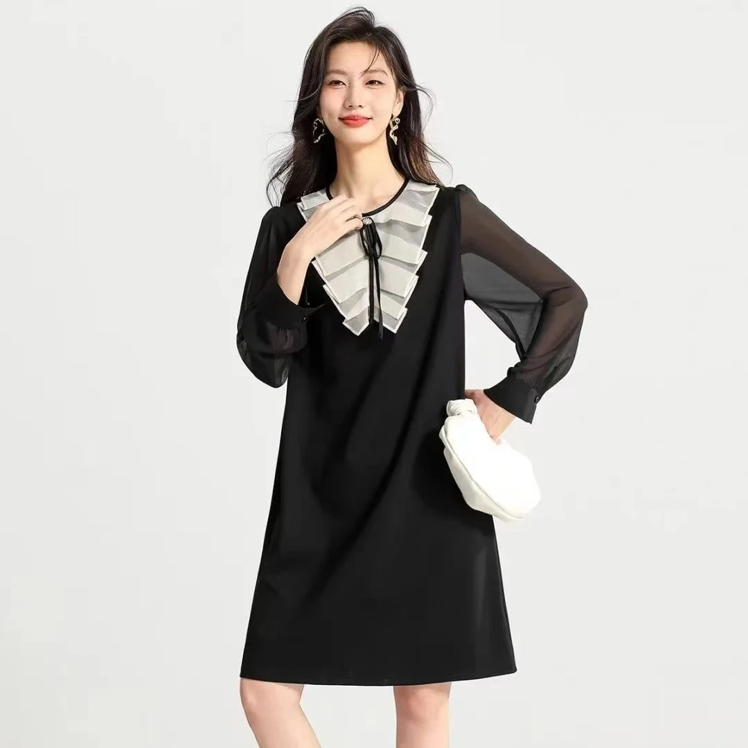 拉链裙子连衣裙常规夏季连帽高腰V领气质秋冬