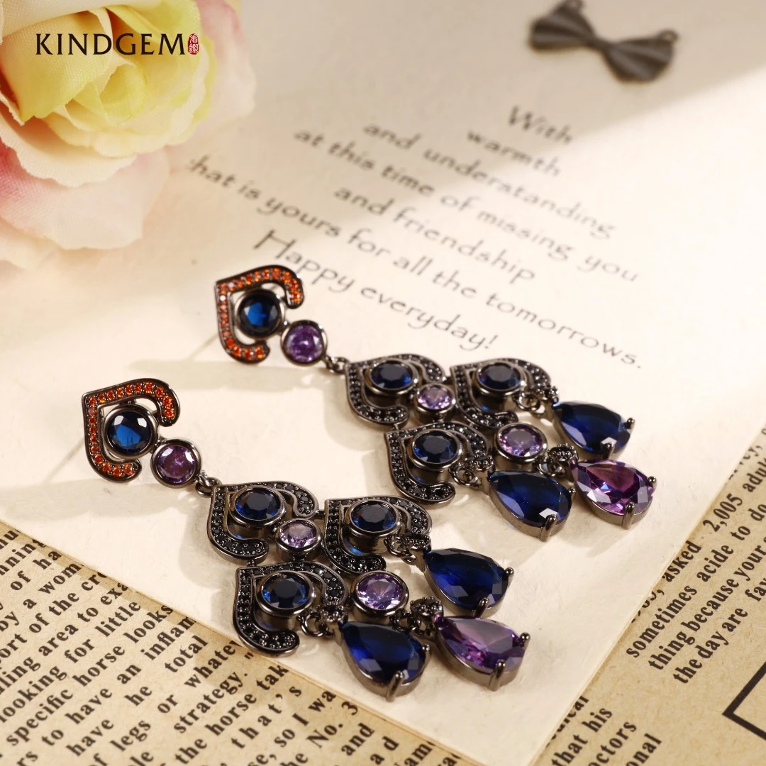 铜合金合成锆石耳饰 【Lisa Nik】美·氛围感耳环 CZ211XYWC-27886