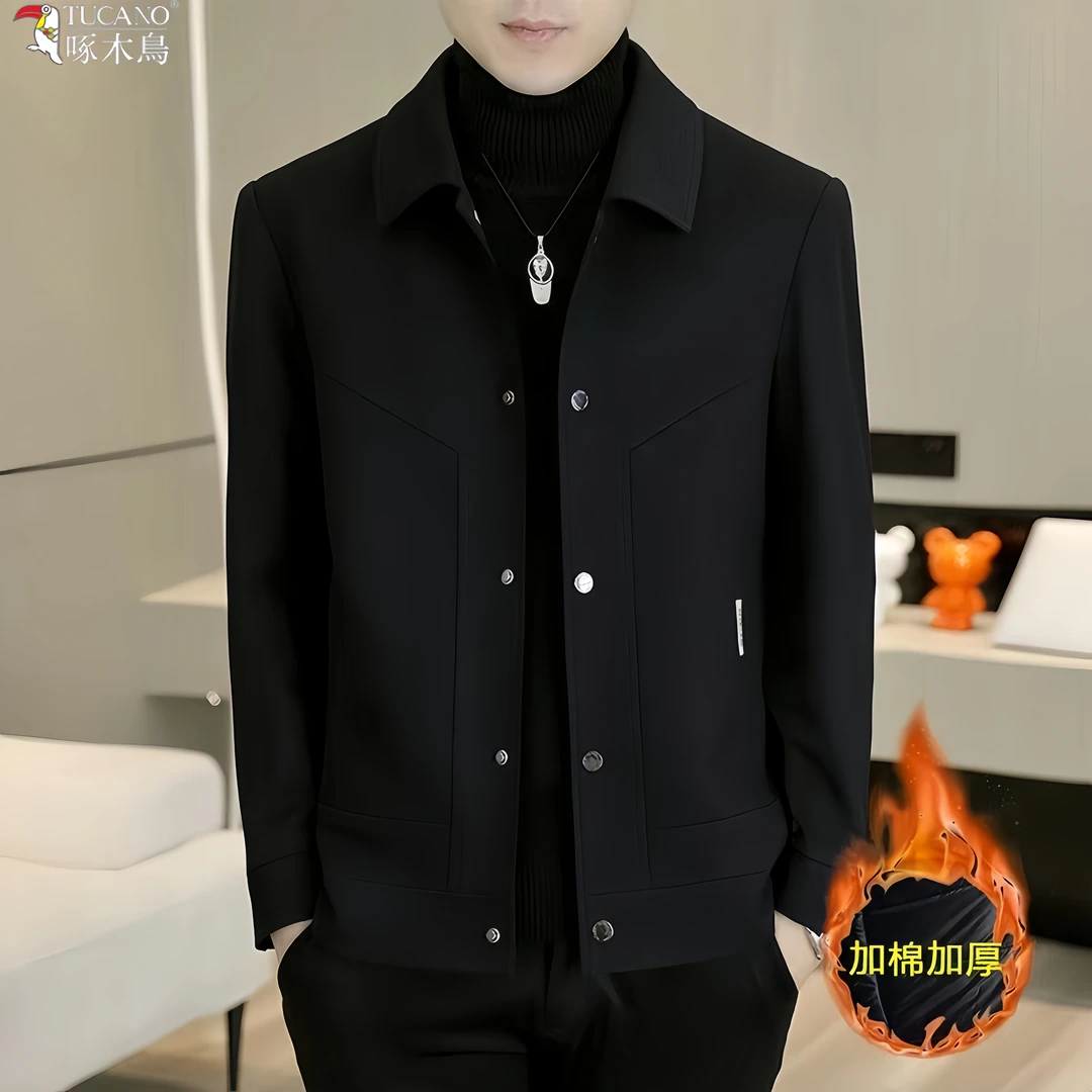 TUCANO/啄木鳥男士加棉夹克外套秋冬季短款翻领新款休闲百搭修身