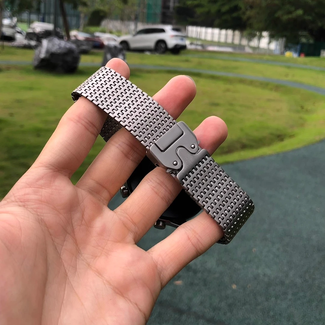 卡容不锈钢适用华为watch5表带GT5pro伞扣GT4加粗watch3pro机器人