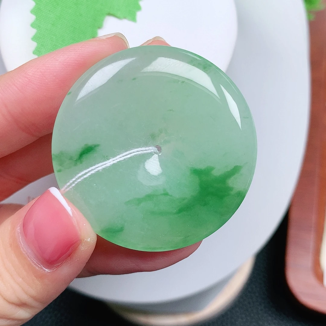 翡翠未镶嵌颈饰平安40-5.5