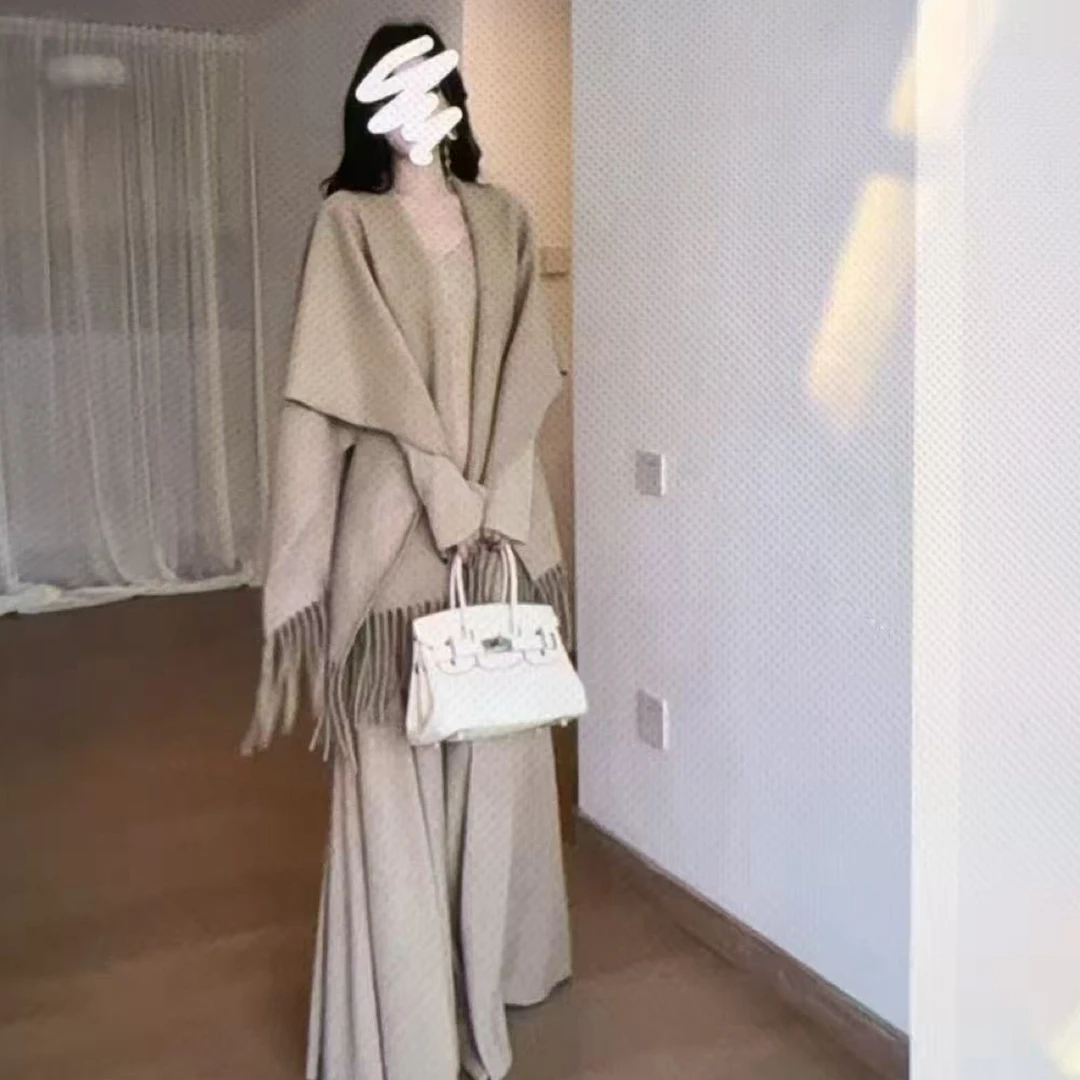 富家千金风格新款披肩连衣裙